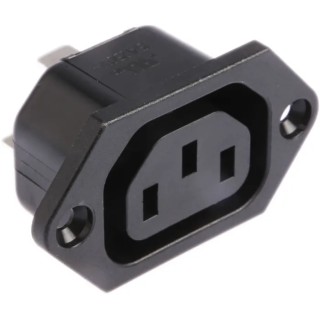 Schurter C13 Straight Panel Mount IEC Connector 250V 15A Female Screw Termination 6600.3300