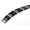 Brady Pre-Printed Adhesive Label, Fixing Type Adhesive, White Text on Black Background, Size 15mm x 20mm, Quantity 805534