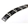 Brady Pre-Printed Adhesive Label, Fixing Type Adhesive, White Text on Black Background, Size 15mm x 20mm, Quantity 805534