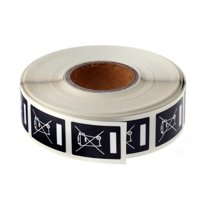 Brady Pre-Printed Adhesive Label, Fixing Type Adhesive, White Text on Black Background, Size 15mm x 20mm, Quantity 805534