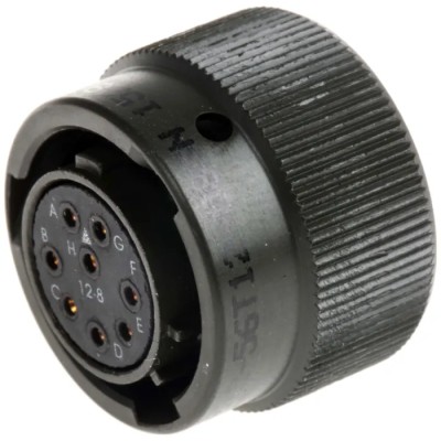 Amphenol Limited MIL Spec Circular Connector 8 Contacts Brass Straight 12 Shell Size Cable Mount, Model 62GB-56T12-08SN