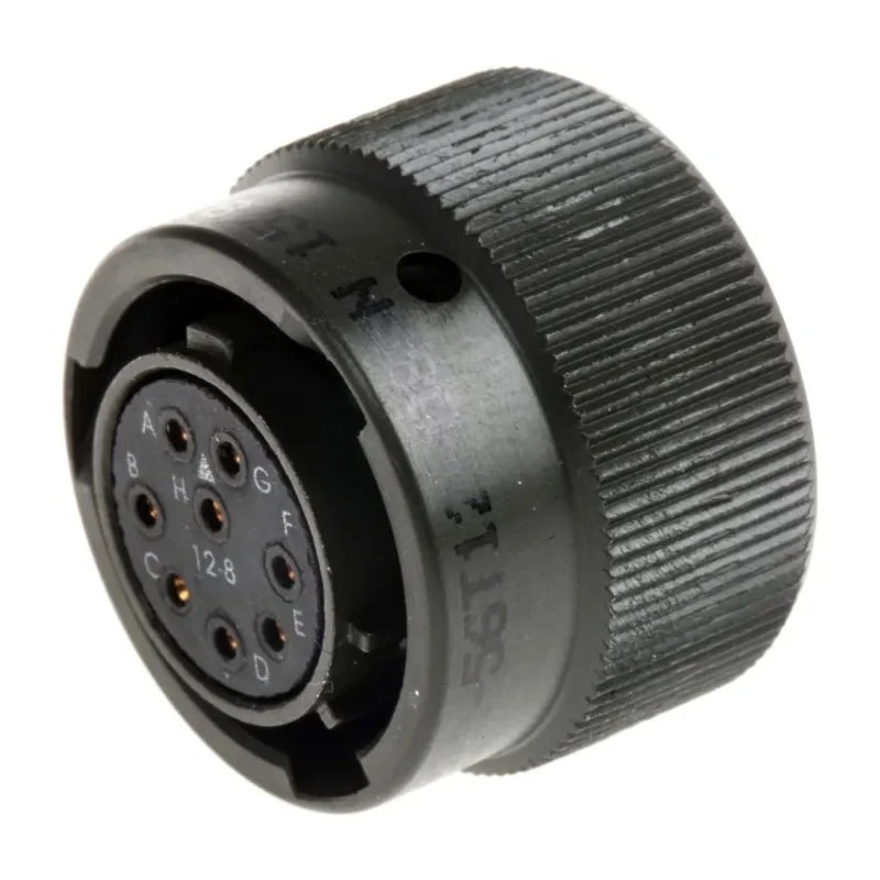 Amphenol Limited MIL Spec Circular Connector 8 Contacts Brass Straight 12 Shell Size Cable Mount, Model 62GB-56T12-08SN
