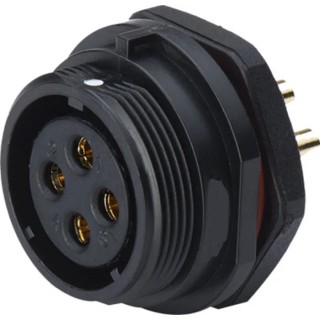 RS PRO Circular Connector 2 Contacts Front Mount Standard Size Socket Female IP68 500V 10A 124-6671
