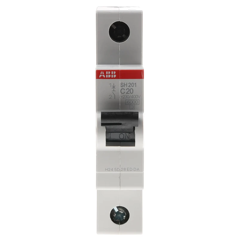 ABB ComPact Home Miniature Circuit Breaker 1-Pole 20A Type C 440V AC 60V DC 6kA Breaking Capacity SH200