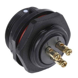 RS PRO Circular Connector 3 Contacts Front Mount Socket Male IP68 500V 10A Polyamide 66 RS PRO 124-6675