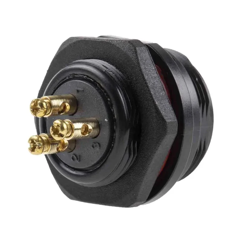RS PRO Industrial Circular Connector, 3 Contacts, Front Mount Socket, Female, Screw Termination, IP68, 500V, 10A 124-6672