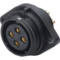 RS PRO Circular Connector, 5 Contacts, Flange Mount, Socket Female, IP68, 10A, 500V, Threaded Mating, Polyamide 66 124-6679