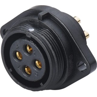 RS PRO Circular Connector, 5 Contacts, Flange Mount, Socket Female, IP68, 10A, 500V, Threaded Mating, Polyamide 66 124-6679