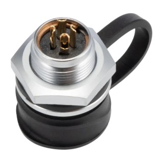 RS PRO Industrial Circular Connector Socket, 4 Contacts, Front Mount, M12 Size, Female, IP67, 5A, 200V, Chrome 124-6707