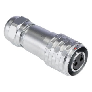 RS PRO Industrial Circular Connector M12 Plug Female 2 Contacts Cable Push-Pull IP67 250V 13A 124-6731
