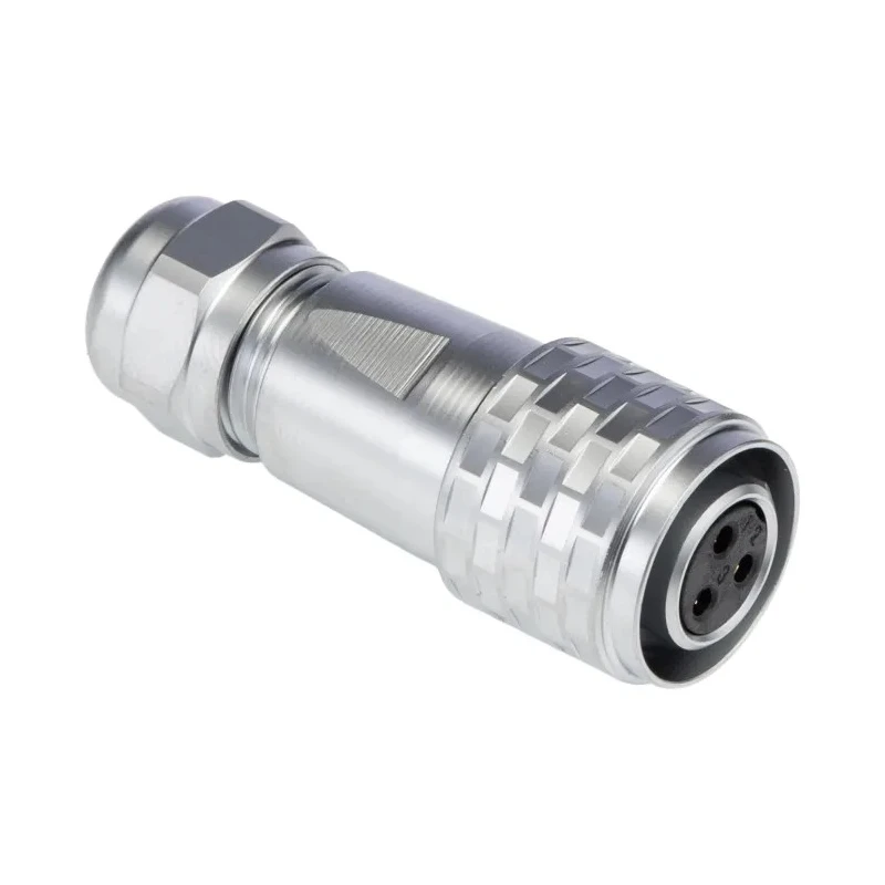 RS PRO Circular Connector, 3 Contacts, Cable Mount, M12 Connector, Plug, Female, IP67, 13A, 250V, Push-Pull, Chrome 124-6732