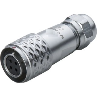 RS PRO Industrial Circular Connector, 4 Contacts, Cable Mount Plug, Male, M12, 5A, 200V, IP67, Push Pull, Chrome 124-6741