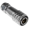 RS PRO Industrial Circular Connector M12, 2 Contacts, Male Plug, Cable Mount, IP67, 250V, 13A, Push-Pull Termination 124-6739