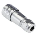 RS PRO Industrial Circular Connector, 3 Contacts, Cable Mount, M12 Size, Plug Male, IP67 Rated, 250V, 13A, Chrome 124-6740