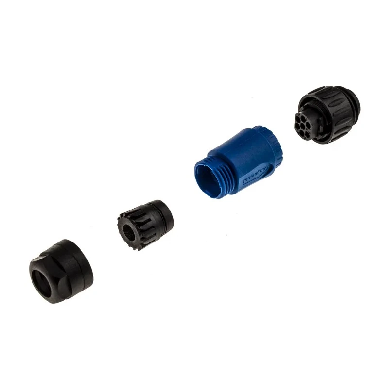 Amphenol Industrial Circular Connector 6 Contacts Cable Standard Plug Male IP67 Ecomate M Series C01610H00601010