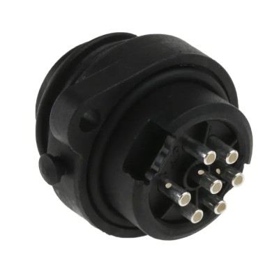 Amphenol Industrial Circular Connector, Panel Mount, 6 Contacts, Plug, Male, IP67, 250V, 10A, Polymer C01630C00610012