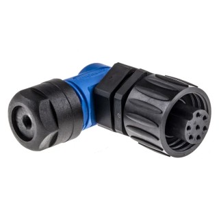 Amphenol Industrial Circular Connector Cable Plug Female 6 Contacts Right Angle IP67 250V 14A Ecomate M C01610F00600010