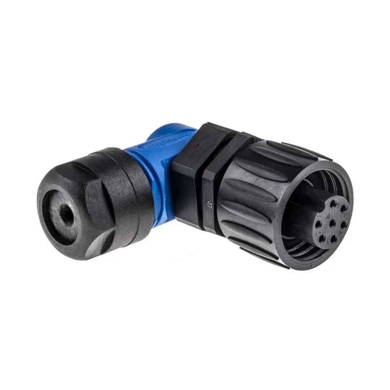 Amphenol Industrial Circular Connector Cable Plug Female 6 Contacts Right Angle IP67 250V 14A Ecomate M C01610F00600010