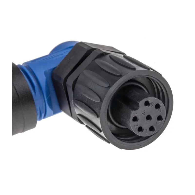 Amphenol Industrial Circular Connector Cable Plug Female 6 Contacts Right Angle IP67 250V 14A Ecomate M C01610F00600010