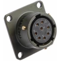 Amphenol Limited Brass Straight 8 Way Box Mount MIL Spec Circular Connector Female Olive Zinc Cobalt Shell 62GB-12E12-08SN