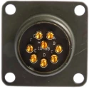 Amphenol Limited Brass Straight 8 Way Box Mount MIL Spec Circular Connector Female Olive Zinc Cobalt Shell 62GB-12E12-08SN