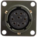 Amphenol Limited Brass Straight 8 Way Box Mount MIL Spec Circular Connector Female Olive Zinc Cobalt Shell 62GB-12E12-08SN