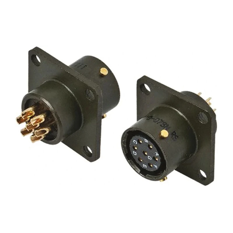 Amphenol Limited MIL Spec Circular Connector 7 Contacts Female Box Mount Brass Gold Plated 13A 500,700V ac 62GB-12E10-07SN
