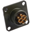 Amphenol Limited Brass Straight 7 Way Box Mount MIL Spec Circular Connector Female Olive 7.5A 500V/700V ac 62GB-12E10-07PN