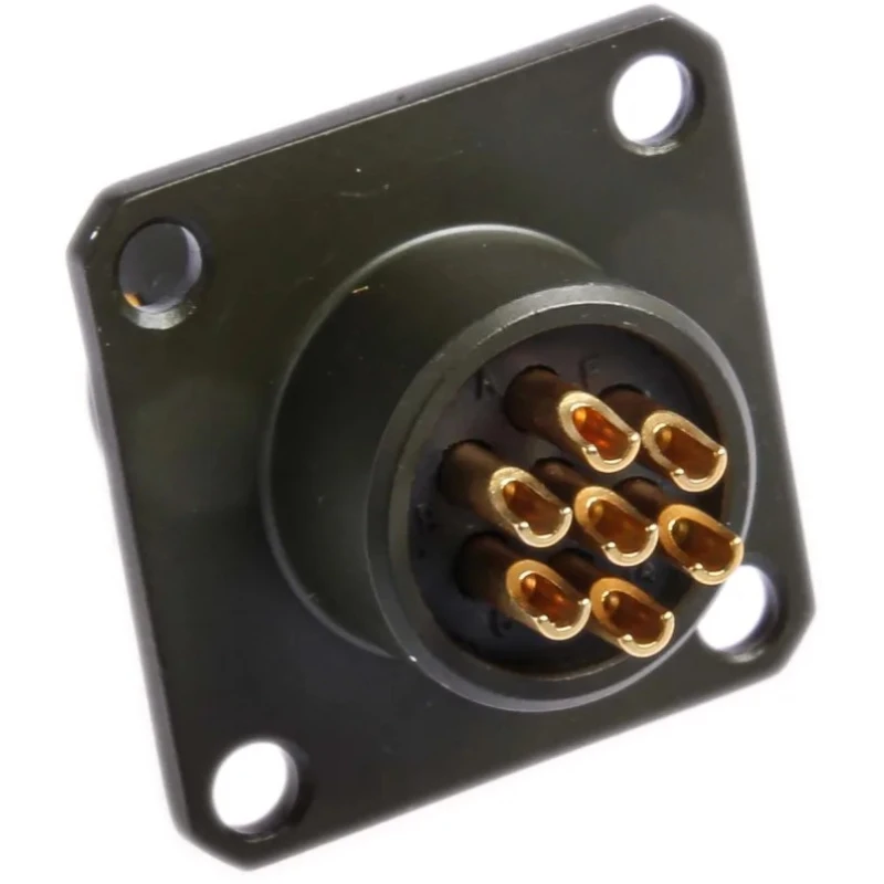 Amphenol Limited Brass Straight 7 Way Box Mount MIL Spec Circular Connector Female Olive 7.5A 500V/700V ac 62GB-12E10-07PN