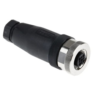 TE Connectivity Circular Connector Cable Mount Socket Female 4 Contacts M12 IP67 T411 Series T4110001041-000