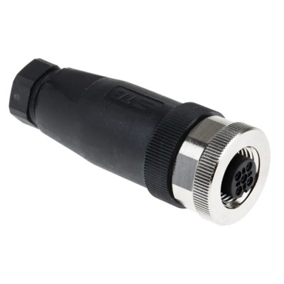 TE Connectivity Circular Connector Cable Mount Socket Female 4 Contacts M12 IP67 T411 Series T4110001041-000