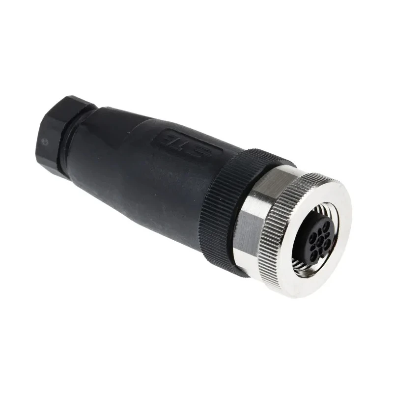 TE Connectivity Circular Connector Cable Mount Socket Female 4 Contacts M12 IP67 T411 Series T4110001041-000