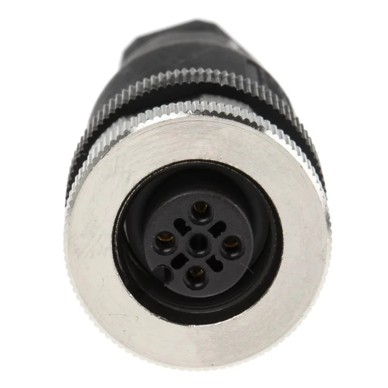 TE Connectivity Circular Connector Cable Mount Socket Female 4 Contacts M12 IP67 T411 Series T4110001041-000