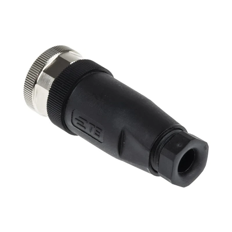 TE Connectivity Circular Connector Cable Mount Socket Female 4 Contacts M12 IP67 T411 Series T4110001041-000