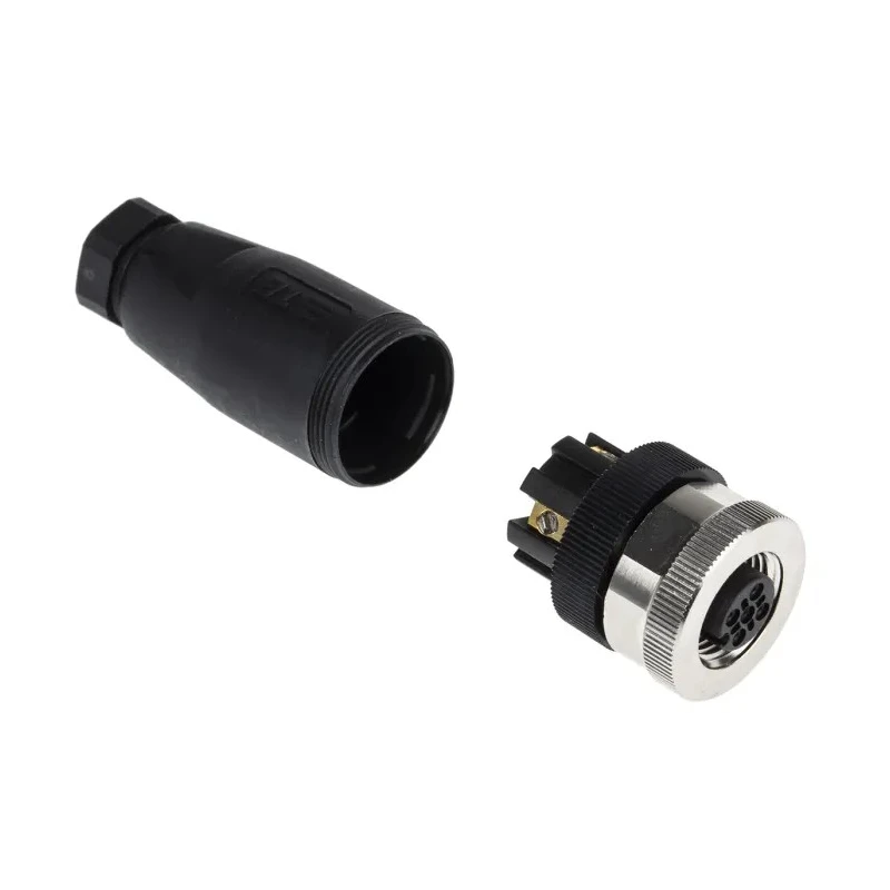 TE Connectivity Circular Connector Cable Mount Socket Female 4 Contacts M12 IP67 T411 Series T4110001041-000