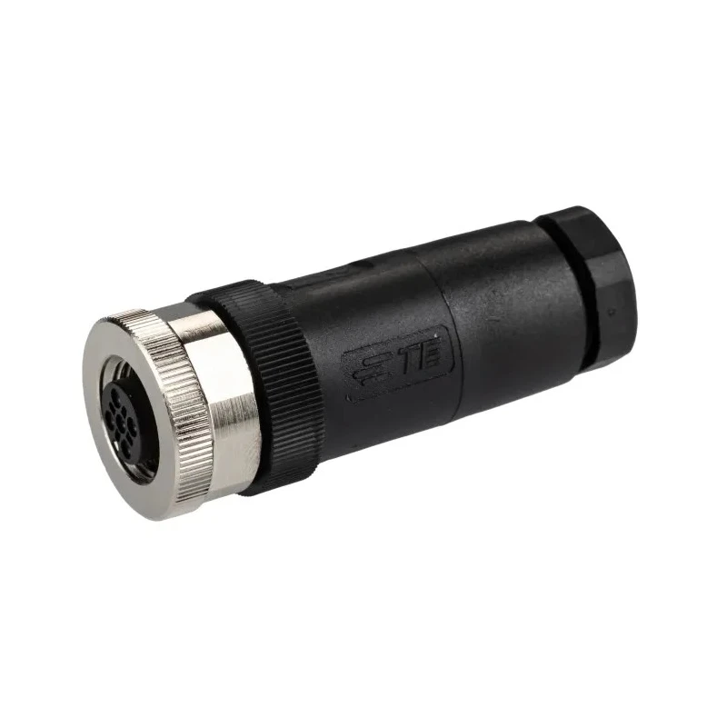 TE Connectivity Circular Connector 4 Contacts Cable M12 Socket Female IP67 Nylon Housing Screw Termination T4110002041-000