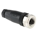 TE Connectivity Circular Connector 5 Contacts Cable M12 Socket Female IP67 Nylon Housing Threaded 125V 4A T4110001051-000