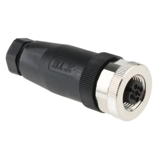 TE Connectivity Circular Connector 5 Contacts Cable M12 Socket Female IP67 Nylon Housing Threaded 125V 4A T4110001051-000
