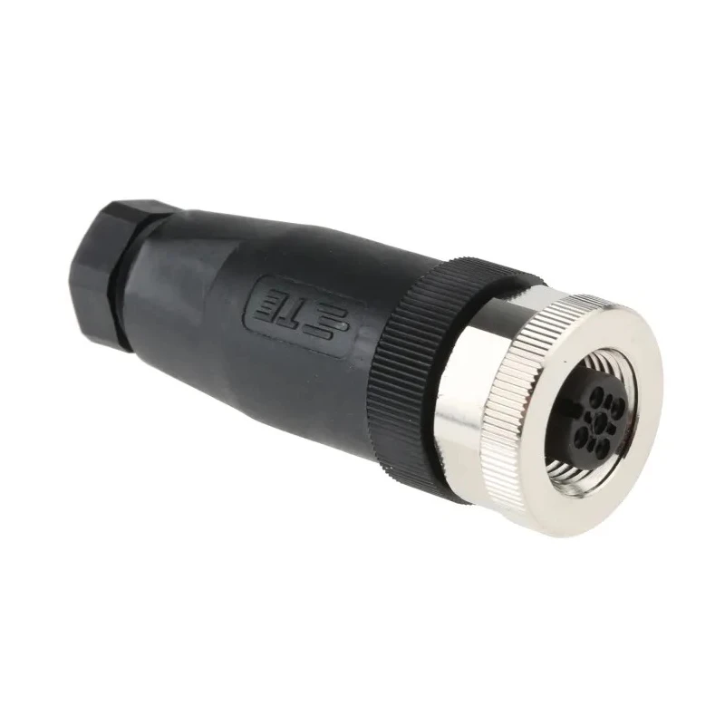 TE Connectivity Circular Connector 5 Contacts Cable M12 Socket Female IP67 Nylon Housing Threaded 125V 4A T4110001051-000