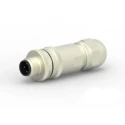 TE Connectivity Circular Connector 4 Contacts Cable M12 Plug Male IP67 Brass Housing Gold Plated T4111511041-000