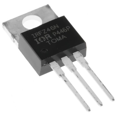 Infineon HEXFET N-Channel MOSFET, 53 A Maximum Continuous Drain Current, 55 V Drain Source Voltage, Enhancement IRFZ46NPBF
