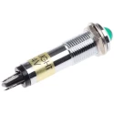 Dialight LED Green Indicator 609 Series Panel Mount 9 mm, Solder Tab Termination 24V DC 609-1212-140F