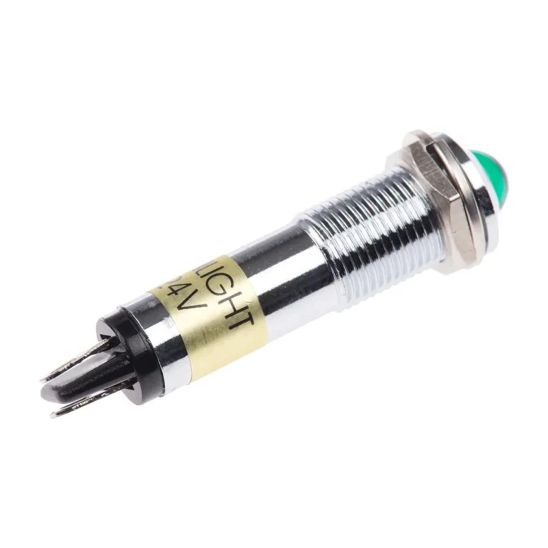 Dialight LED Green Indicator 609 Series Panel Mount 9 mm, Solder Tab Termination 24V DC 609-1212-140F