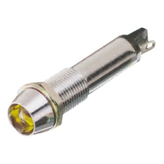 Dialight Yellow Indicator 24V dc 15mA Solder Tab Termination Recessed Bezel 609-2312-140F