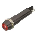 Dialight 609 Series Red Panel Mount Indicator, 24V dc, 15mA, Solder Tab Termination, Recessed 609-2122-140F