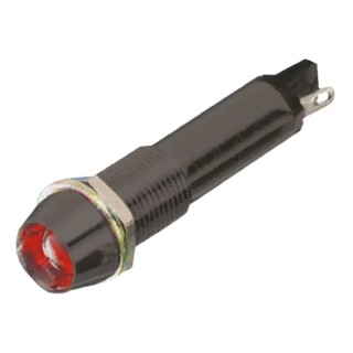 Dialight 609 Series Red Panel Mount Indicator, 24V dc, 15mA, Solder Tab Termination, Recessed 609-2122-140F