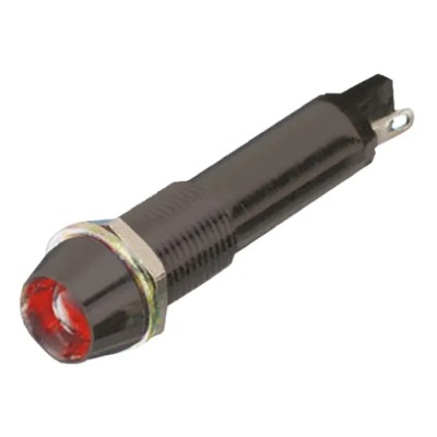 Dialight 609 Series Red Panel Mount Indicator, 24V dc, 15mA, Solder Tab Termination, Recessed 609-2122-140F