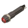 Dialight 609 Series Red Panel Mount Indicator, 24V dc, 15mA, Solder Tab Termination, Recessed 609-2122-140F