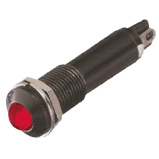 Dialight Red Indicator 24V DC 15mA Solder Tab Termination Prominent Bezel 609-1122-140F