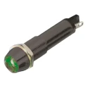Dialight Green Panel Mount Indicator, 24V dc, 15mA, Solder Tab Termination, Recessed Bezel, Model 609-2222-140F
